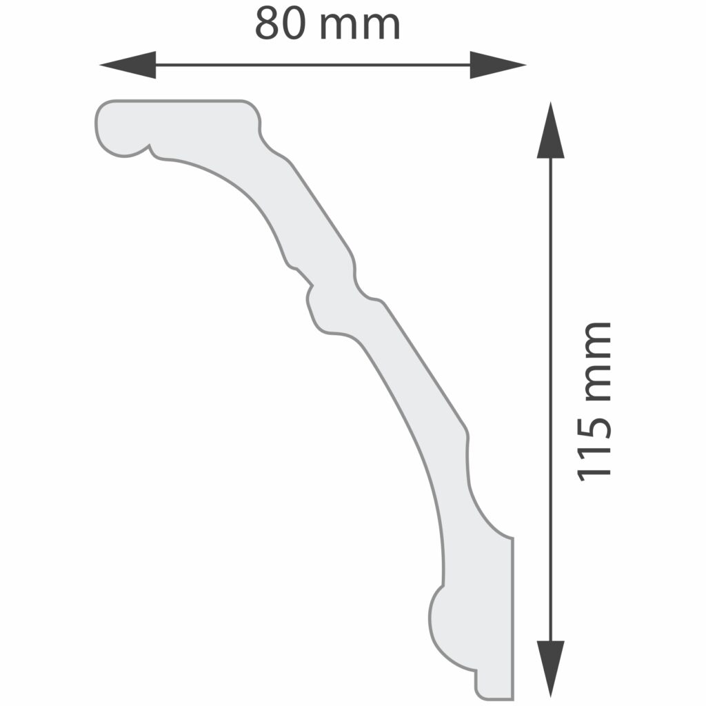 Polystyrene Ceiling Molding Eva 80 x 115 mm - Image 3